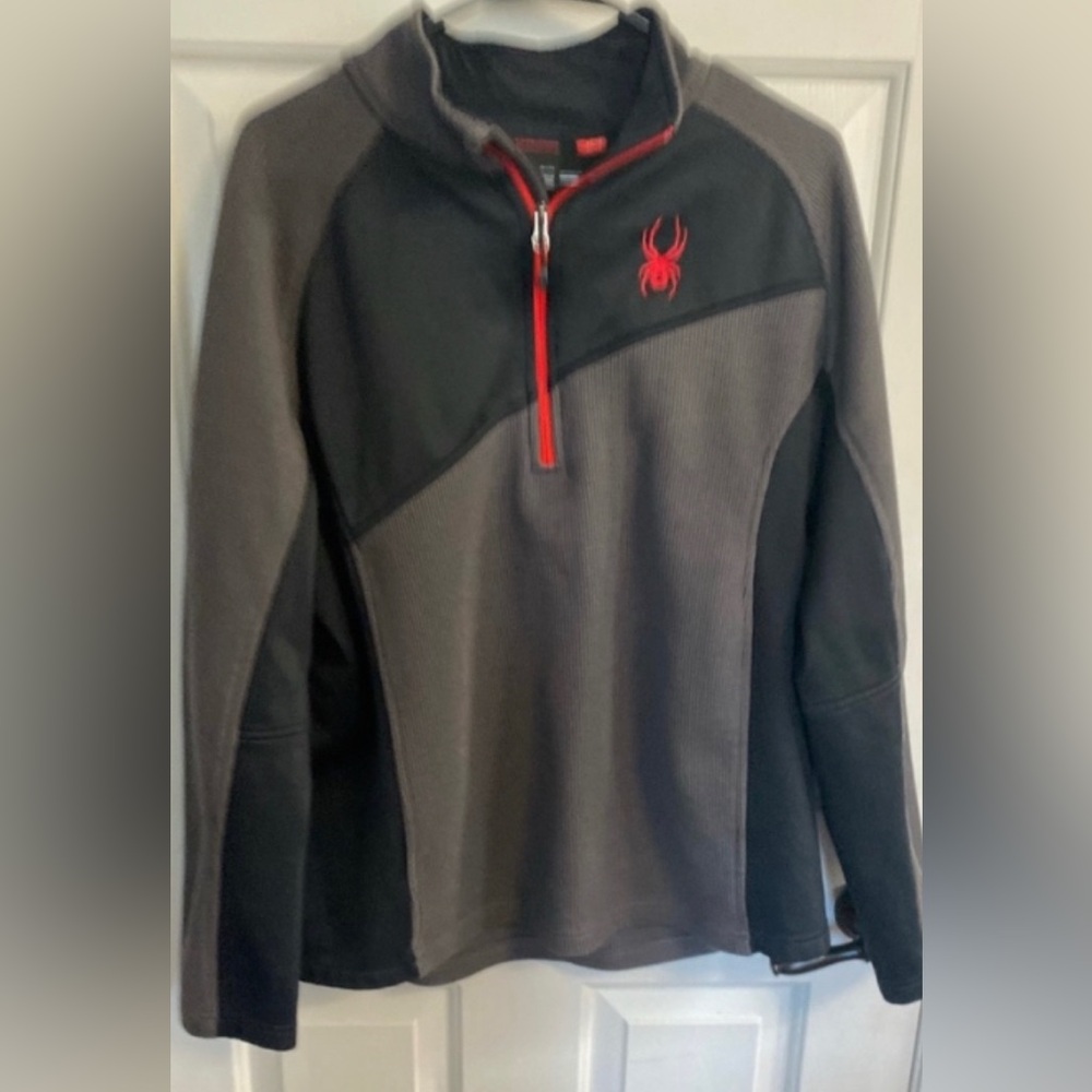 Spyder Men's Zip Up Sweater - Black and Gray
